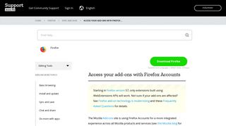 Access your add-ons with Firefox Accounts | Mozilla Support