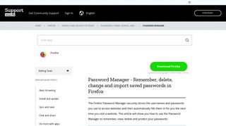 Password Manager - Remember, delete, change ... - Mozilla Support