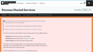 Persona Hosted Services - MDN - Mozilla