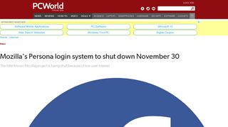 Mozilla's Persona login system to shut down November 30 | PCWorld