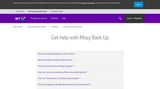 Get help with Mozy Back Up | BT Business
