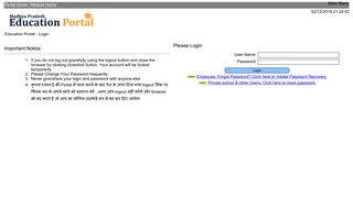 Login Page - Education Portal