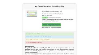 Mp Govt Education Portal Pay Slip PDF