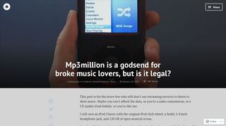 Mp3million is a godsend for broke music lovers, but is it legal? – sean ...