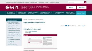 Logging into Lobo Apps | Monterey Peninsula College