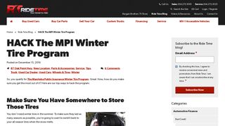 HACK The MPI Winter Tire Program | Ride Time