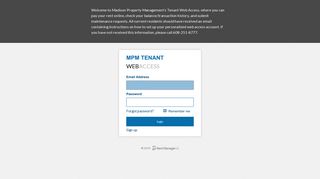 MPM Tenant Web Access - Login