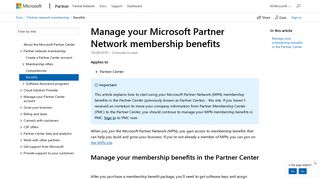 Manage your Microsoft Partner Network benefits - Partner Center ...