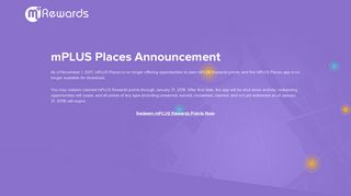 mPLUS Rewards: Homepage