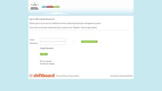 Welcome to MPR Volunteer Network Shiftboard Login Page