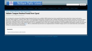 Infinite Campus Student Portal Now Open! - MPS
