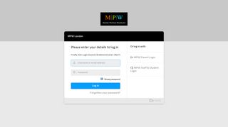 Forgotten your password? - Login - MPW London