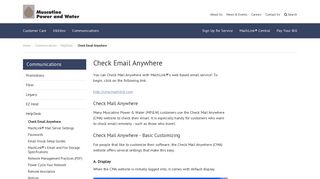 Check Email Anywhere | Muscatine Power & Water