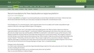 Recommendations for free class/audience response platform ...