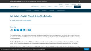 Mr & Mrs Smith Check Into SiteMinder