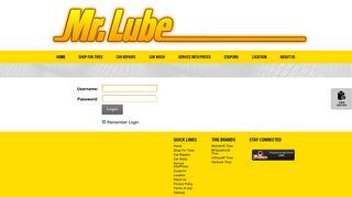 User Log In - Mr. Lube