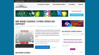 Mr Mobi Casino: 5 Free Spins No Deposit - New No Deposit Casino