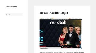 Mr Slot Casino Login - Online Slots