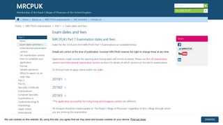 Exam dates and fees | MRCPUK