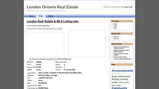 London Real Estate & MLS Listing Info : Condo for Rent Downtown ...
