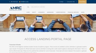 Access Landing Portal Page - Miami Regional College
