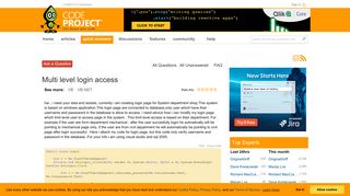 [Solved] Multi level login access - CodeProject