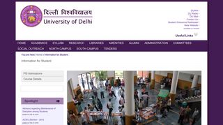 Information for Student - University of Delhi - DU