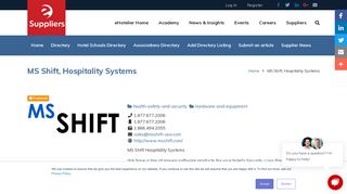 MS Shift, Hospitality Systems - Suppliers