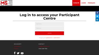 Log in to access your Participant Centre - MS Society of Canada