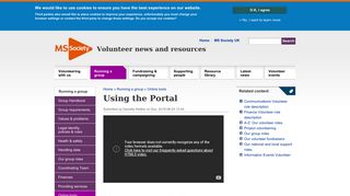 Using the Portal | Volunteer news and resources - MS Society