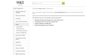 Ask Marks & Spencer A Question - Sparks - My Sparks account