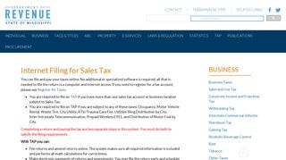 Internet Filing for Sales Tax - Mississippi Department of Revenue - MS ...