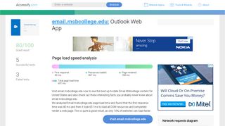 Access email.msbcollege.edu. Outlook Web App