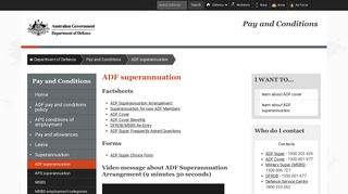 :ADF superannuation : Department of Defence