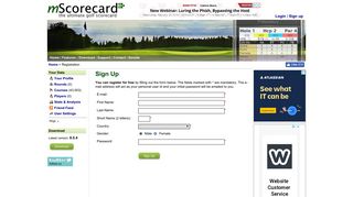 Sign up - mScorecard™ | Golf scorecard, statistics and GPS software ...
