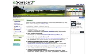 Support - mScorecard™ | Golf scorecard, statistics and GPS software ...