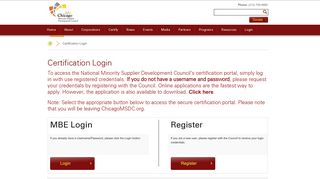 ChicagoMSDC | Login - Chicago Minority Supplier Development Council