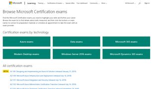 Microsoft Certification Exam List | Microsoft Learning