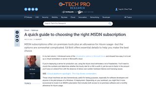 A quick guide to choosing the right MSDN subscription - Tech Pro ...