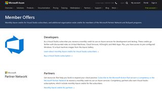 Overview: Free Azure for MSDN, MPN, BizSpark Members