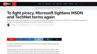 To fight piracy, Microsoft tightens MSDN and TechNet terms again ...