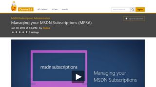 Managing your MSDN Subscriptions (MPSA) | MSDN Subscription ...