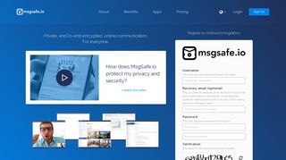 Register for private, encrypted email | MsgSafe.io