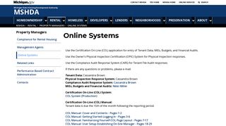 MSHDA - Online Systems - State of Michigan