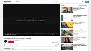 Certificate and Transcripts from MSI Certified - YouTube
