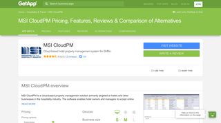 MSI CloudPM Pricing, Features, Reviews & Comparison of ... - GetApp