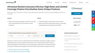 ePremium Renters Insurance Review: High Rates and Limited ...