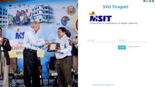 SVU Tirupati - MSIT | Login