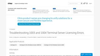 Troubleshooting 1003 and 1004 Terminal Server Licensing Errors