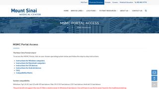 MSMC Portal Access - Mount Sinai Medical Center - IT